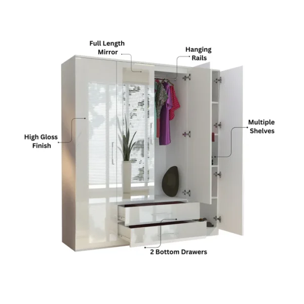 Verona 4 Doors Wardrobe